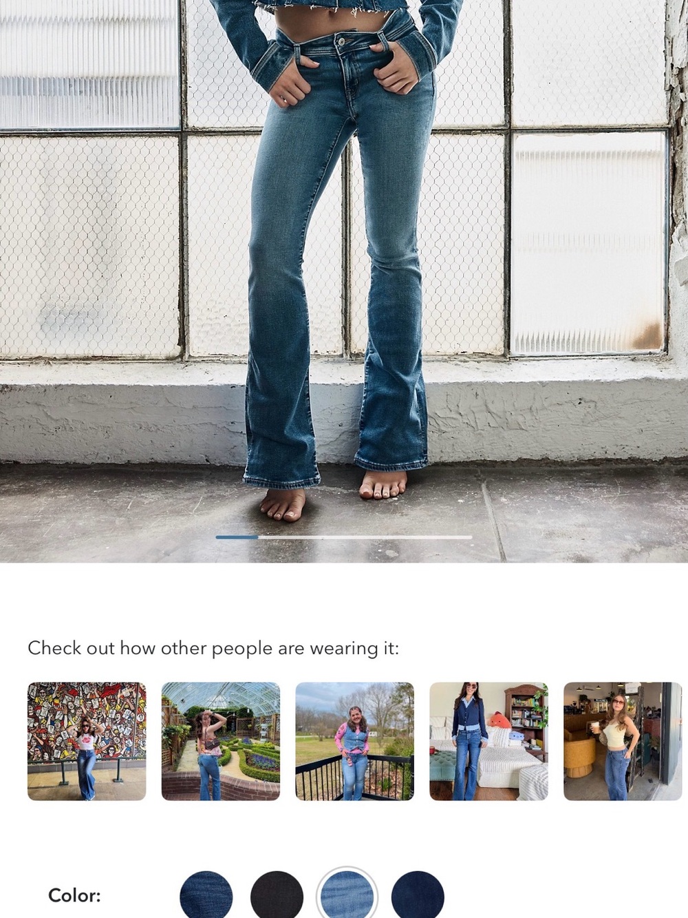 American Eagle Medium Bright Indigo Kick Boot Jeans